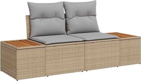 vidaXL Σετ Καναπέ Κήπου με μαξιλάρι 11 pcs Μπεζ Πολυ ράταν