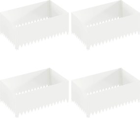 vidaXL Περίγραμμα γκαζόν 4 τμχ. 100 x 60 x 35 cm Ατσάλι Λευκό