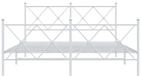 vidaXL Πλαίσιο Κρεβατιού με Κεφαλάρι&Ποδαρικό Λευκό 160x200εκ. Μέταλλο