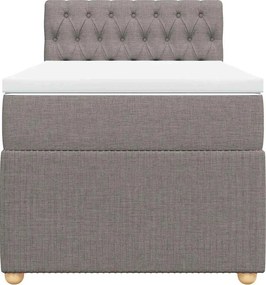 vidaXL Κρεβάτι Boxspring με Στρώμα Taupe 100 x 200 εκ. Υφασμάτινο
