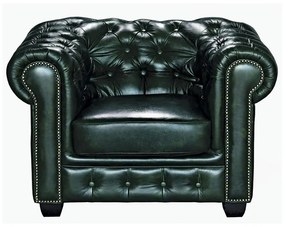 CHESTERFIELD Birmingham Πολυθρόνα Σαλονιού Καθιστικού,Δέρμα Antique Green  103x92x72cm [-Πράσινο-] [-Leather - Rubica Leather-] Ε9574,13
