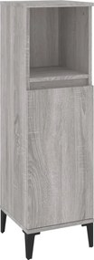vidaXL Ντουλάπι Μπάνιου Γκρι Sonoma 30x30x100 εκ. Επεξεργασμένο Ξύλο