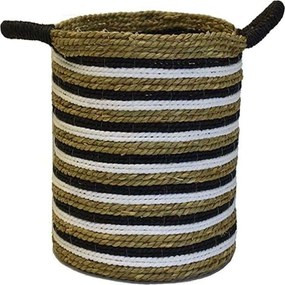 Καλάθι Ριγέ 00.06.67214 Φ38x38cm Multi Cotton,Wicker