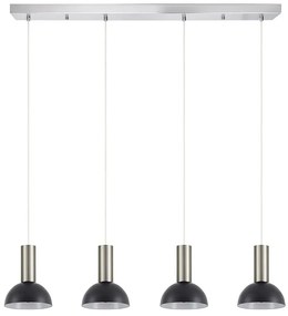 Φωτιστικό Οροφής - Ράγα Adept Tube 77-8469 85x15x300cm 4xE27 60W Nickel-Black Homelighting