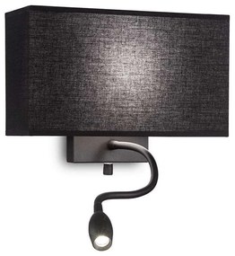 Φωτιστικό Τοίχου Hotel 215709 32x22,5x11cm E27/LED 1.5 (LED)W 3000K Black Ideal Lux