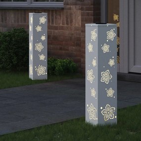 vidaXL Ηλιακό LED Φως Δρόμου 2 pcs Θερμό λευκό 18 x 18 x 80 εκ.