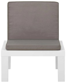 Καρέκλα Κήπου Λευκή Πλαστική με Μαξιλάρι - Λευκό