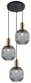 Φωτιστικό Οροφής Ariadne 4267000 45x185,5cm 3xE27 40W Black-Gold Viokef Steel,Glass