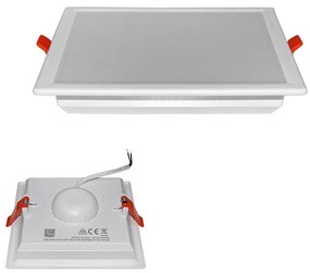 Adeleq Led Φωτιστικό Ψευδοροφής Τετράγωνο Πλήρες 15W 6200K 120° Λευκό 21-13150