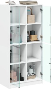 vidaXL Ντουλάπι με Πόρτες Λευκό 68x37x142 εκ. από Επεξεργασμένο Ξύλο