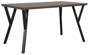 Τραπέζι Berwyn 1145, Σκούρο ξύλο, Μαύρο, 75x80x140cm, 27 kg, Ινοσανίδες μέσης πυκνότητας, Μέταλλο | Epipla1.gr