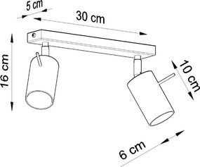 Sollux Φωτιστικό οροφής Ring 2,ατσάλι,2xGU10/40w