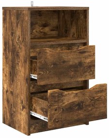 vidaXL Κομοδίνα με συρτάρι 2 pcs Καπνιστό Δρύς 40 x 30 x 467 εκ