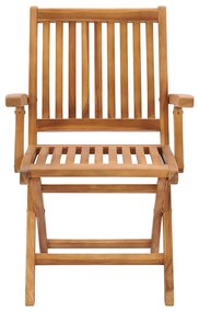 vidaXL Καρέκλες Κήπου Πτυσσόμενες 4 τεμ. Μασίφ Ξύλο Teak με Μαξιλάρια