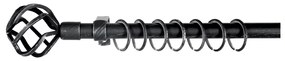 Κουρτινόβεργα Μεταλλική Επεκτεινόμενη Murchia Μαύρο-Ασημί 120-210cm