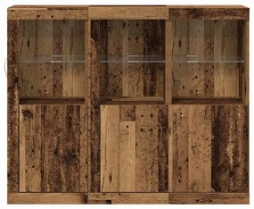 vidaXL Πλαϊνό γραφείο 3 pcs Παλαιό ξύλο 123 x 37 x 100 εκ