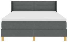 vidaXL Κινητή Κλίνη  με Στρώμα σε Σκούρο Γκρι, 160 x 200 εκ Ύφασμα