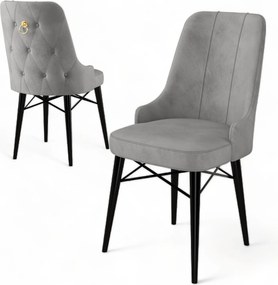 Καρέκλα 6τμχ Γκρι / Μαύρο GOCOL 46x46x94