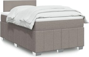vidaXL Κρεβάτι Boxspring με Στρώμα Taupe 120x190 εκ. Υφασμάτινο
