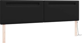 vidaXL LED κεφαλάρι Μαύρο 200 cm Τεχνητό Δέρμα