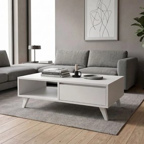 Τραπεζάκι σαλονιού Aster Megapap χρώμα λευκό 120x56x40εκ.