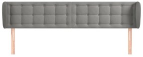 Κεφαλάρι με Πτερύγια Ανοιχτό Γκρι 203x23x78/88 εκ. Βελούδινο 3117644