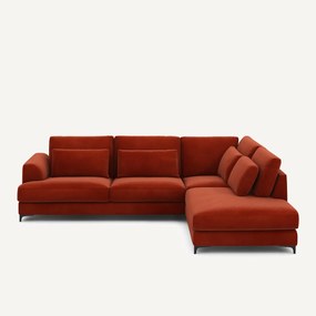 Γωνιακός καναπές δεξιός, βελούδινος, Marsile