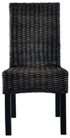 Καρέκλες Τραπεζαρίας 2 τεμ. Μαύρες από Ρατάν Kubu / Ξύλο Μάνγκο - Μαύρο