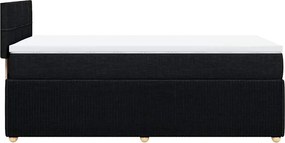 vidaXL Κρεβάτι Boxspring με Στρώμα Μαύρο 80 x 200 εκ. Υφασμάτινο