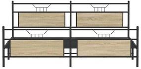 vidaXL Σκελετός Κρεβ. Χωρίς Στρώμα Sonoma Δρυς 200x200 εκ. Μεταλλικό