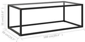 vidaXL Τραπεζάκι Σαλονιού Μαύρο 100 x 50 x 35 εκ. με Ψημένο Γυαλί
