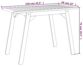 ΤΡΑΠΕΖΑΡΙΑ ΚΗΠΟΥ 110X56X75 ΕΚ. ΑΠΟ ΜΑΣΙΦ ΞΥΛΟ ΑΚΑΚΙΑΣ 366372