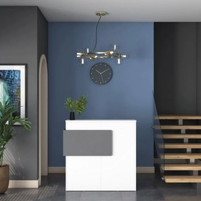 Τραπέζι Υποδοχής Λευκό / Ανθρακί FRABAFU 110x40x110