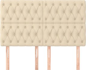 vidaXL Κεφαλάρι Κρεμ 144x7x118/128 εκ. Ύφασμα