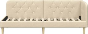 vidaXL Κρεβάτι Γωνίας Κρεμ 80 x 200 cm ύφασμα