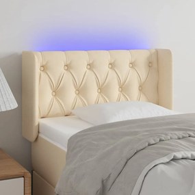 vidaXL Κεφαλάρι Κρεβατιού LED Κρεμ 83x16x78/88 εκ. Υφασμάτινο