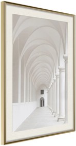 Αφίσα - White Colonnade  - 40x60 - Χρυσό - Με πασπαρτού