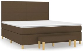 vidaXL Κρεβάτι Boxspring με Στρώμα Σκούρο Καφέ 160x200 εκ Υφασμάτινο