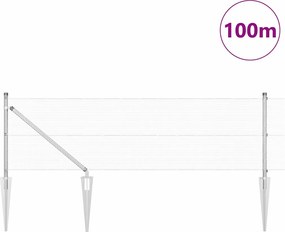 vidaXL Στύλος Περιφράξεων Ασημί 100 x 0,4 μ (12 x 12 χλστ πλέγμα)