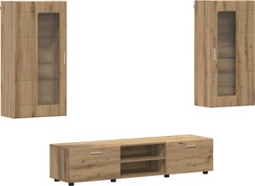 vidaXL Σετ επίπλου τηλεόρασης FLORIN 3 pcs Artisan Oak