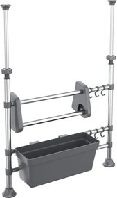 vidaXL Οργανωτής Κουζίνας Ρυθμιζόμενος Αλουμινίου