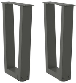 Πόδια Τραπεζιού Σαλονιού Σχήματος V 2 τεμ. Ανθρακί 38x(42-43,3) εκ. Ατσάλι
