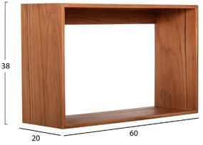 ΡΑΦΙΕΡΑ CHENGIS HM9830 3ΤΜΧ ΞΥΛΟ TEAK ΣΕ ΦΥΣΙΚΟ ΧΡΩΜΑ 60x20x38Υεκ