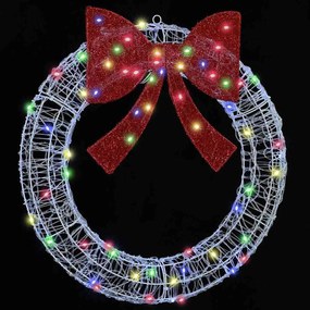 vidaXL Στεφάνι με 60 LED Πολύχρωμο 76 x 76 x 8,5 εκ Ακρυλικό