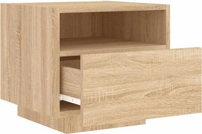 vidaXL Κομοδίνο με Φώτα LED Sonoma Δρυς 40 x 39 x 37 εκ.