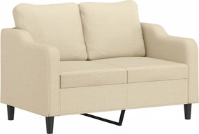 vidaXL Πολυθρόνες Σετ 3 Τεμαχίων Κρεμ από Ύφασμα με Μαξιλάρια