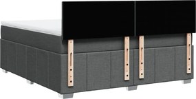 vidaXL Κρεβάτι Boxspring με Στρώμα Σκούρο Γκρι 180x200 εκ Υφασμάτιν