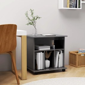 vidaXL Ντουλάπι Τροχήλατο Γυαλιστ. Γκρι 60x45x60 εκ. από Μοριοσανίδα