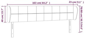Κεφαλάρι με Πτερύγια Ανοιχτό Γκρι 163x23x78/88 εκ. Βελούδινο - Γκρι
