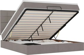 vidaXL Οθωμανικό κρεβάτι με στρώμα Taupe 180x200cm ύφασμα